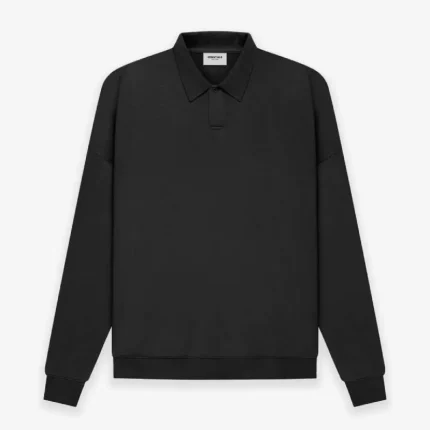 Fear of God ESSENTIALS Long Sleeve Polo Sweatshirt – Black