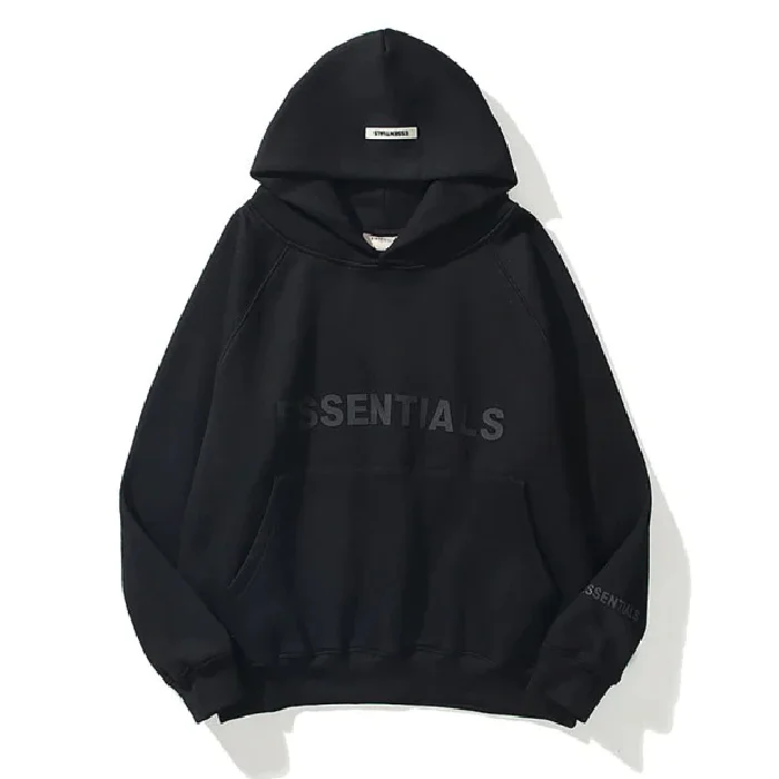 Essentials Oversized Black Hoodie