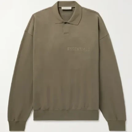 Essentials Fear Of God Taupe Cotton Polo Sweatshirt