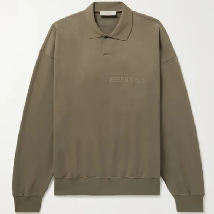 Essentials Fear Of God Taupe Cotton Polo Sweatshirt